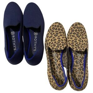 Rothys Almond Toe Loafer Lot of 2 Pairs Size 8 Classic Preppy Quiet Luxury Ofice